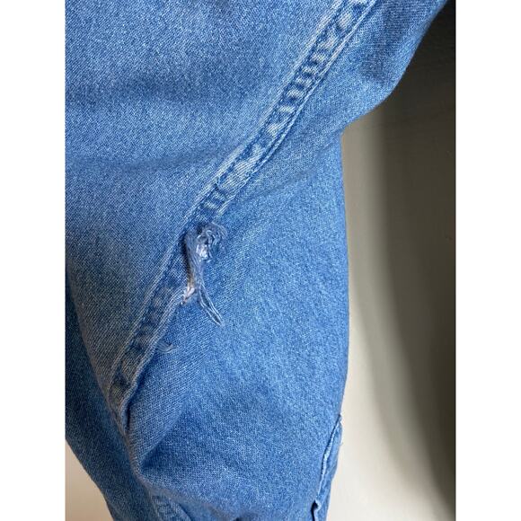 Vintage 90s Denim Button Down With Ad Icon Embroidered - Picture 5 of 7